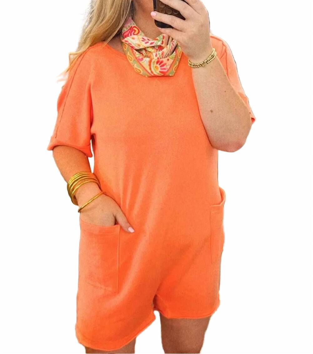 NEW NEWME women's alex romper in coral